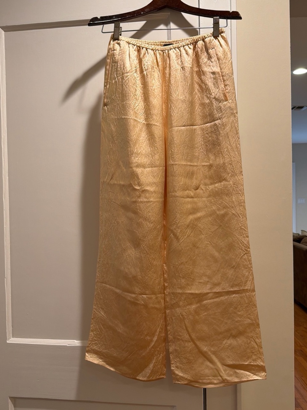 J. Crew Peach Wide-Leg Satin Pants